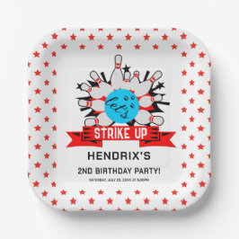Plato De Papel Retro Bowling Kids 1st Birthday Party