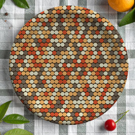 Plato De Papel Retro colors dots pattern