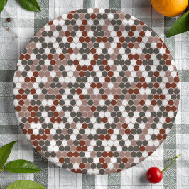 Plato De Papel Retro colors dots pattern