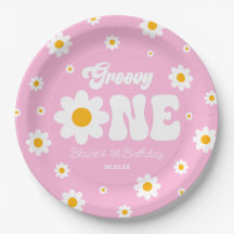 Retro Daisy Flower Groovy Primer Fiesta de cumplea