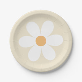 Plato De Papel Retro daisy tan boho