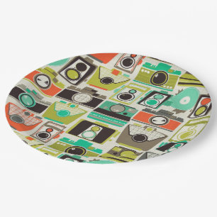 Plato De Papel Retro de cámaras