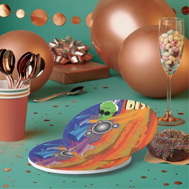 Plato De Papel Retro Disco Fiesta Funk Art de los 70 (Subido por el creador)