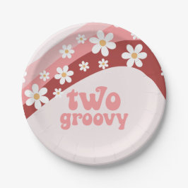 Plato De Papel Retro Dos Groovy margarita boho floral segundo cum