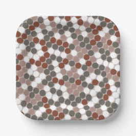 Plato De Papel Retro dots pattern