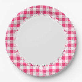 Plato De Papel Retro-Everyday_Picnic_Pink-Check_Plaid