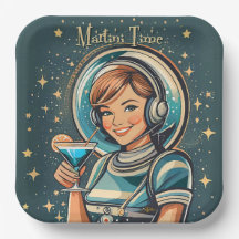 Retro Futurista Chica Astro Tiempo de Martini