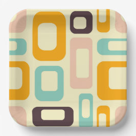 Plato De Papel Retro geometric pattern in light beige background