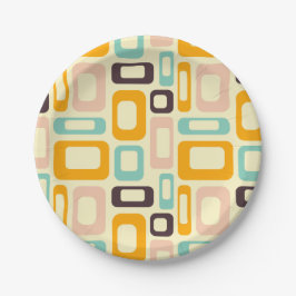 Plato De Papel Retro geometric pattern in light beige background