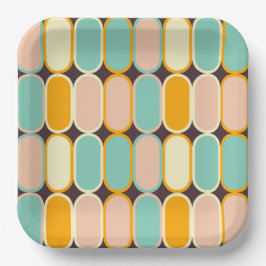 Plato De Papel Retro geometric pattern with vertical ovals