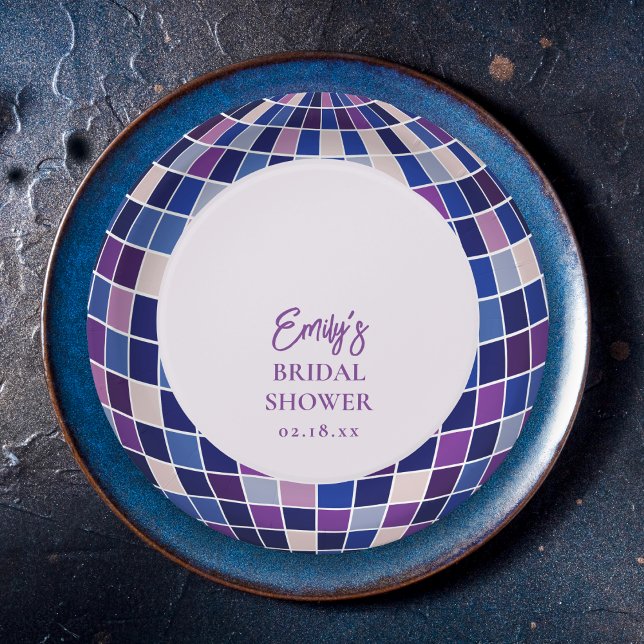 Plato De Papel Retro Groovy Disco Bridal Shower (Subido por el creador)