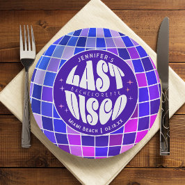 Plato De Papel Retro Groovy Last Disco Bachelorette Weekend Fiest