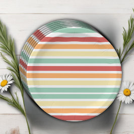 Plato De Papel Retro Half Daisy Baby Shower