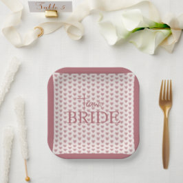 Plato De Papel Retro Hearts Pink Burgundy Y2K Style