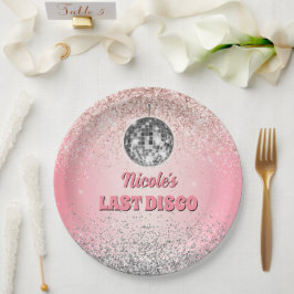 Plato De Papel Retro Last Disco Bachelorette Personalizado