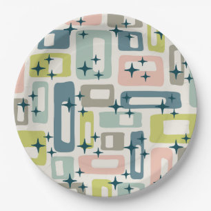 Plato De Papel Retro Mid Century Moderno