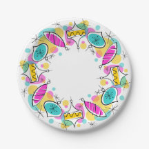 Retro Tree Baubles Planchas de papel Circle