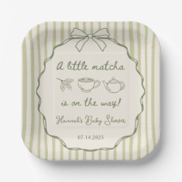 Plato De Papel Retro Un Pequeño Baby Shower De Té Matcha