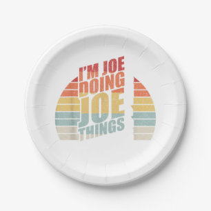 Plato De Papel Retro Vintage Soy Joe Doing Joe Things
