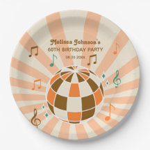 Retro Wave Disco Ball Naranja musical Cumpleaños