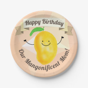 Plato De Papel Retruécano positivo del mango - mamá de