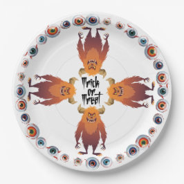 Plato De Papel Reunión de Halloween Monster Mash