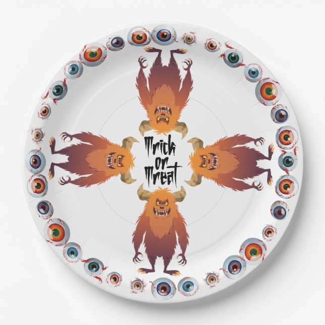 Plato De Papel Reunión de Halloween Monster Mash (Anverso)