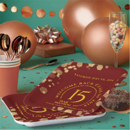 Plato De Papel Reunión de la Escuela Roja y de Oro