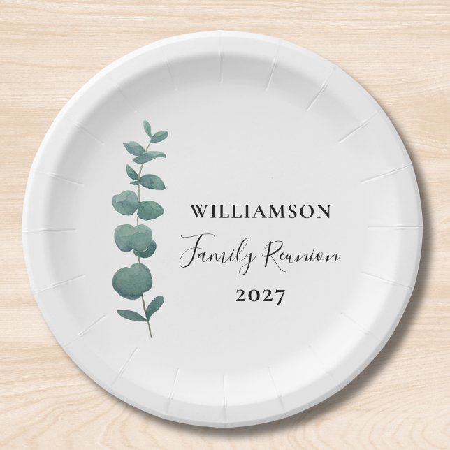 Plato De Papel Reunión de la Familia Eucalyptus Moderna y Elegant (Subido por el creador)
