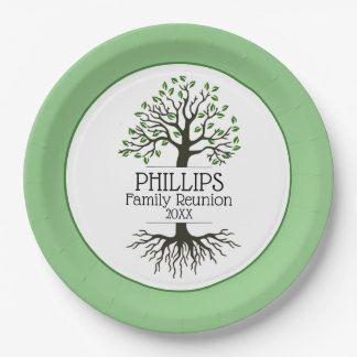 Plato De Papel Reunión de la familia Sage Green Family Tree