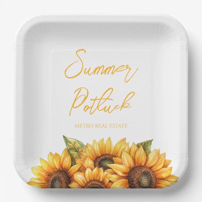 Plato De Papel Reunión de verano de Elegant Company (Anverso)