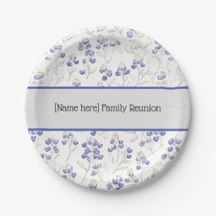 Plato De Papel Reunión familiar, Boho Moda Bluebonnets,
