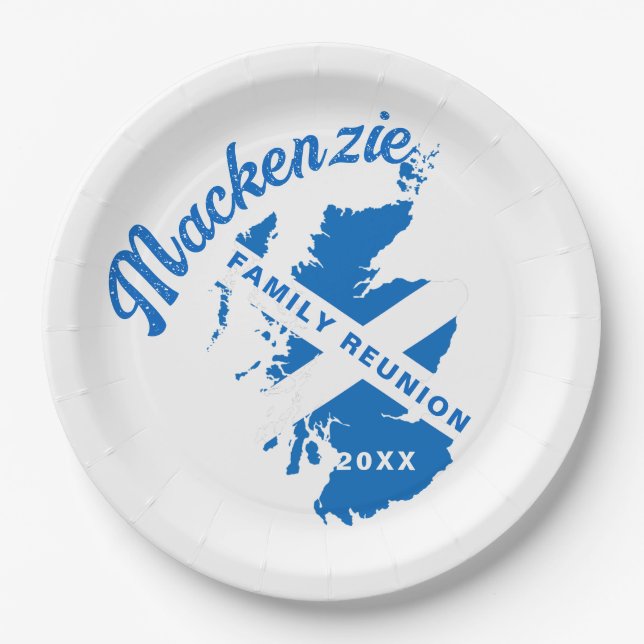 Plato De Papel Reunión familiar de la bandera de Escocia  (Anverso)