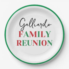 Plato De Papel Reunión familiar de la bandera italiana 