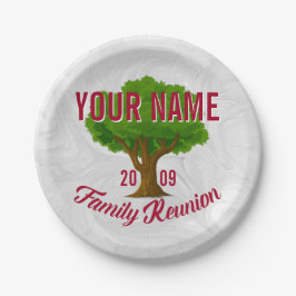 Plato De Papel Reunión familiar personalizada de árbol vivo