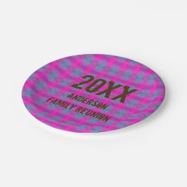 Plato De Papel Reunión familiar retro neón tye picnic