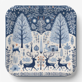 Plato De Papel Reuniones de Yuletide