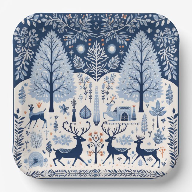 Plato De Papel Reuniones de Yuletide (Anverso)