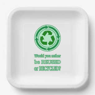 Plato De Papel Reutilizar y reciclar