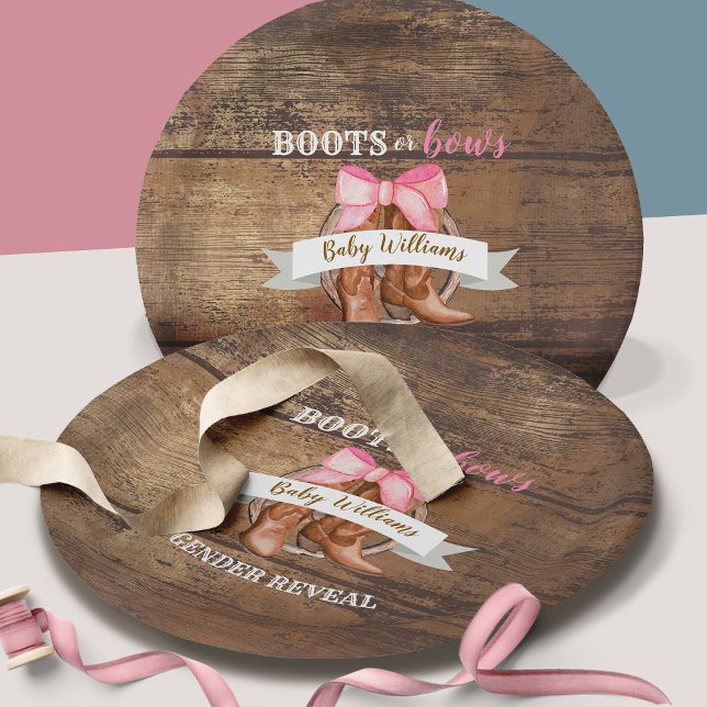 Plato De Papel Revelación de género de boots o vacas (Subido por el creador)