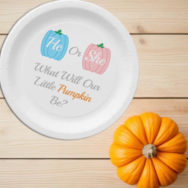 Plato De Papel Revelación de género de caída de calabaza (Subido por el creador)
