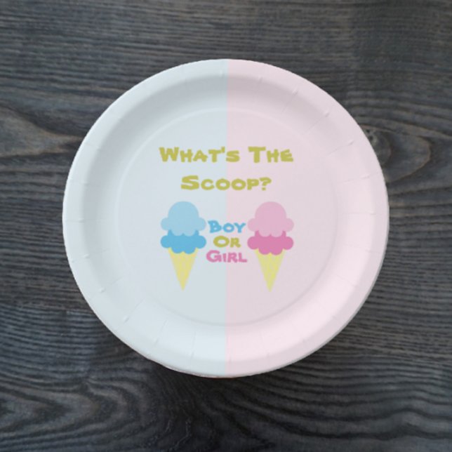 Plato De Papel Revelación de género de crema de hielo (Subido por el creador)