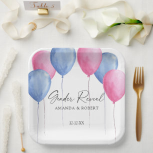Plato De Papel Revelación de género de los globos acuáticos