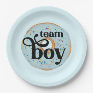 Plato De Papel Revelación de género de Team Boy Donut