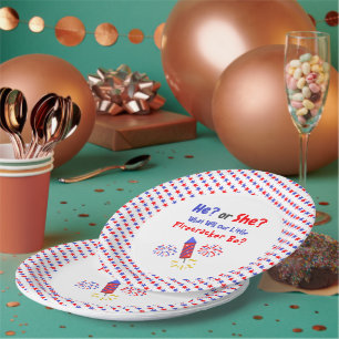 Plato De Papel Revelación de género del pequeño petardo