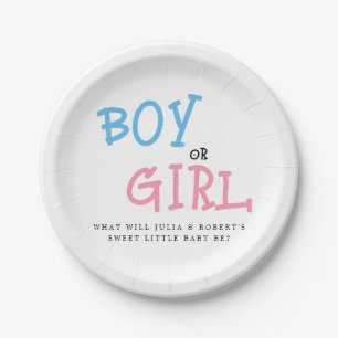 Plato De Papel Revelación de sexo de niño o Chica