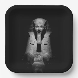 Plato De Papel Rey faraón blanco y negro