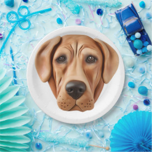 Plato De Papel Rhodesian Ridgeback Perro Inspirado en 3D