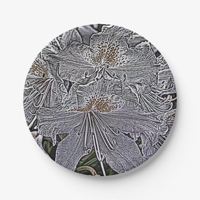 PLATO DE PAPEL RHODODENDRONS (Anverso)