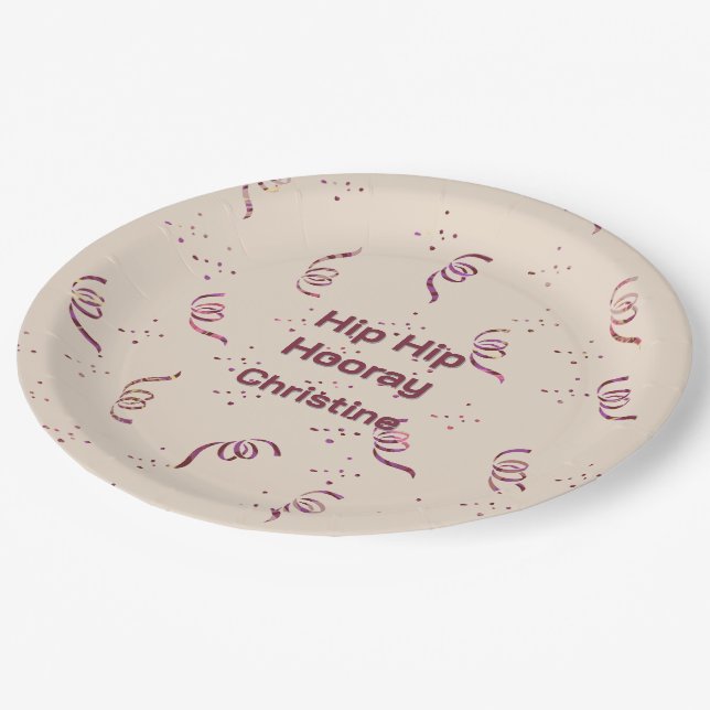 Plato De Papel Ribbon & Confetti Any Age Birthday Party (Angular)